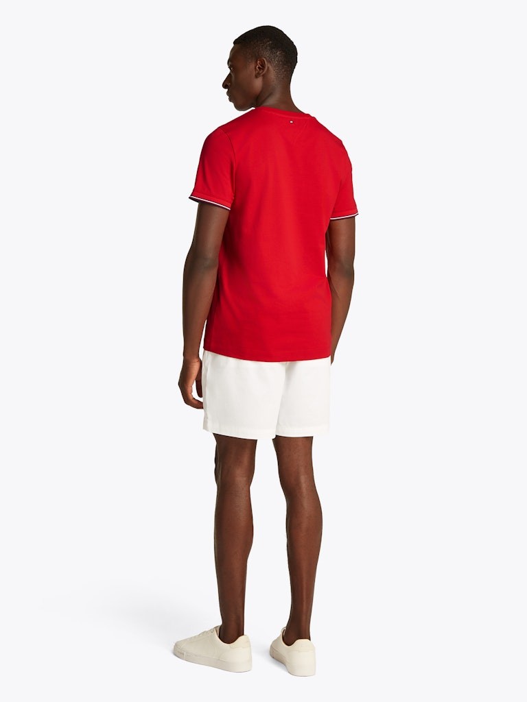 Tommy Hilfiger Rejeneratif Pamuk Kırmızı Erkek Kısa Kollu T-Shirt - MW0MW32584XLD