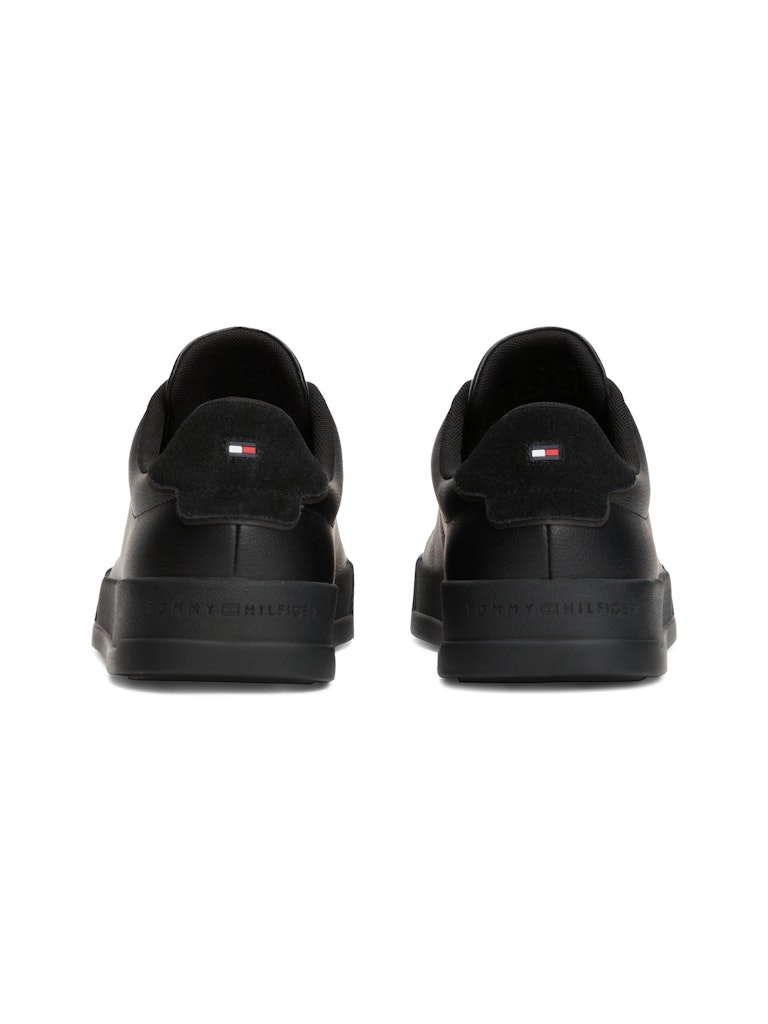 Tommy Hilfiger Erkek Kısa Taban Court Siyah Sneakers