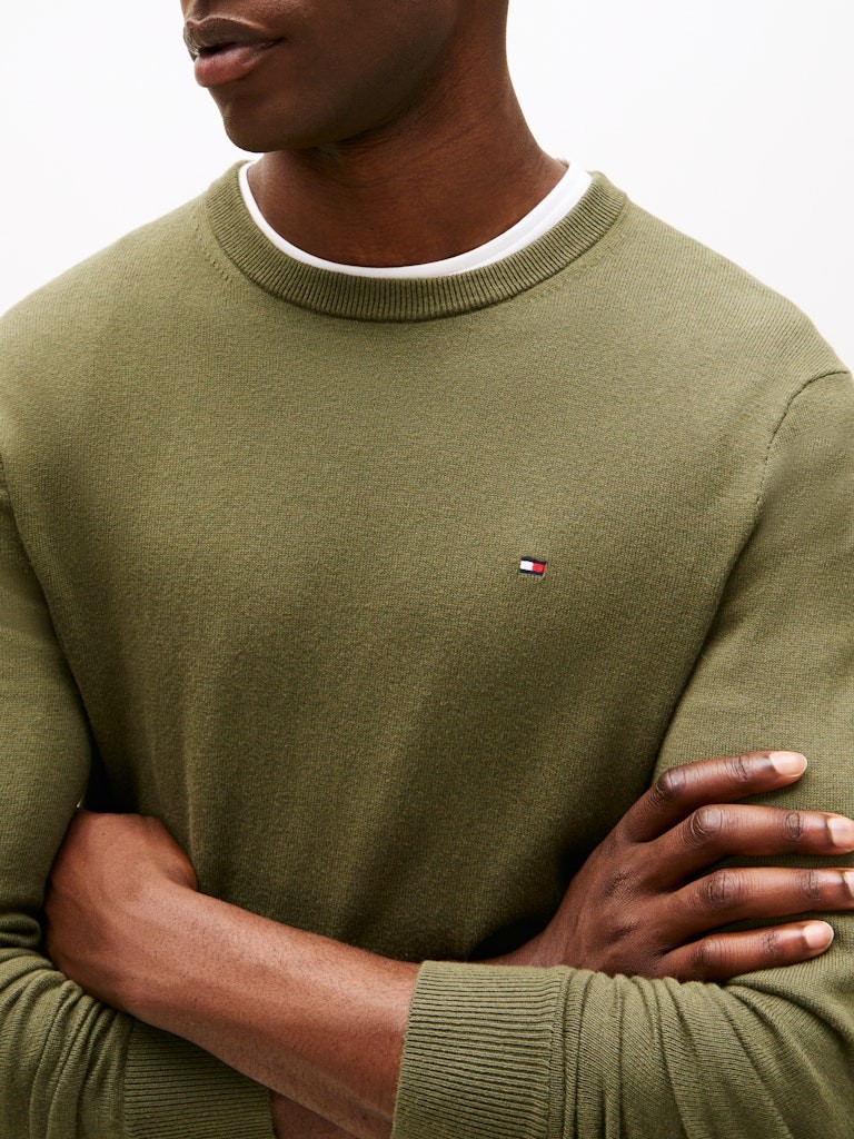 Tommy Hilfiger Erkek Yeşil O Yaka Triko