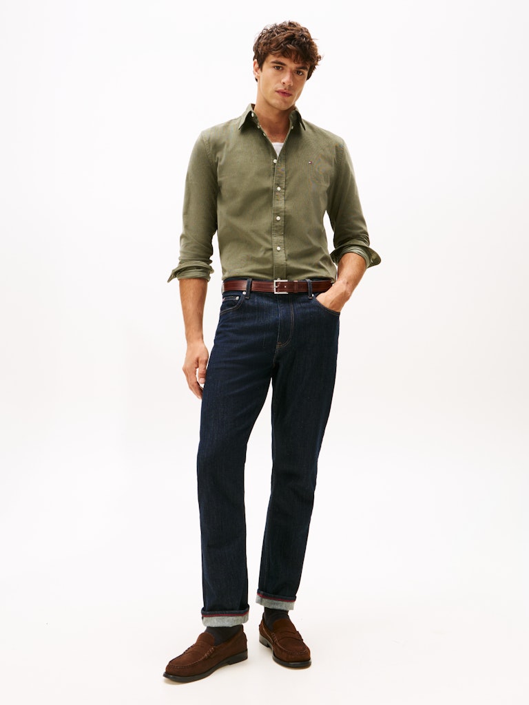 Tommy Hilfiger Erkek Normal Kesim Haki Gömlek