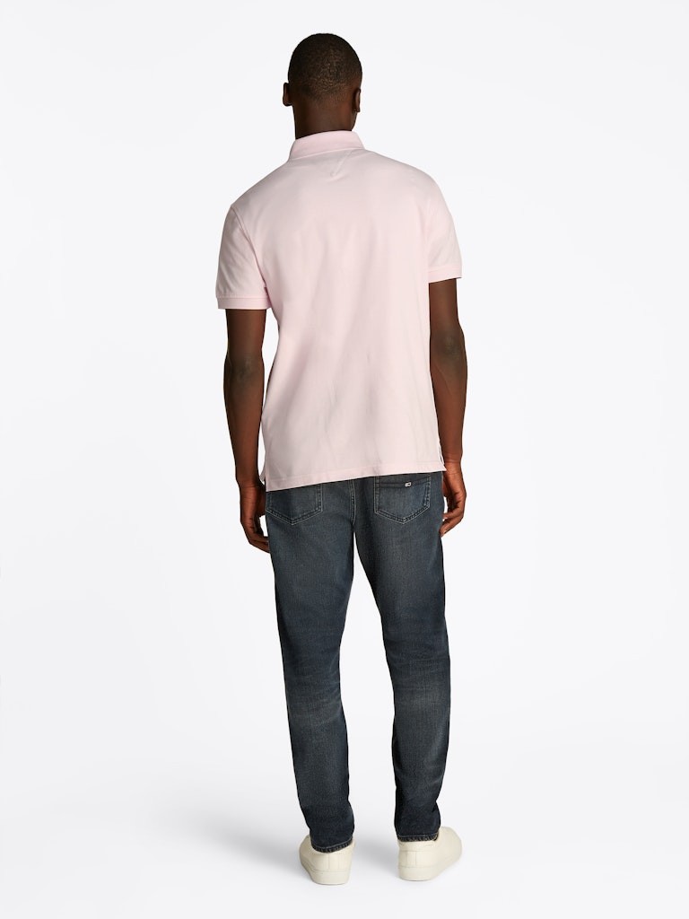 Tommy Hilfiger Organik Pamuk PEMBE Erkek Kısa Kollu Düğmeli Polo Yaka T-Shirt - MW0MW17770TOG