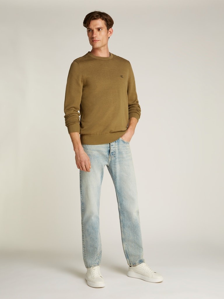 Calvin Klein Pamuk Haki Erkek Uzun Kollu Triko - J30J326745LFF