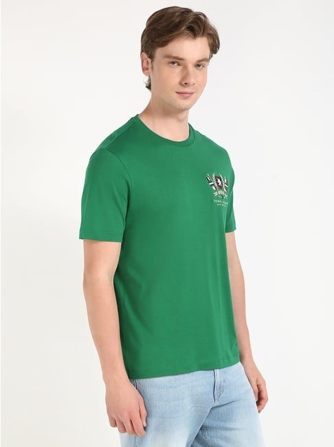 Tommy Hilfiger Pamuk Yeşil Erkek Kısa Kollu T-Shirt - MW0MW39970L4F
