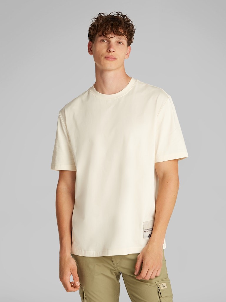 Calvin Klein Pamuk Beyaz Erkek Kısa Kollu T-Shirt - J30J327094YAC