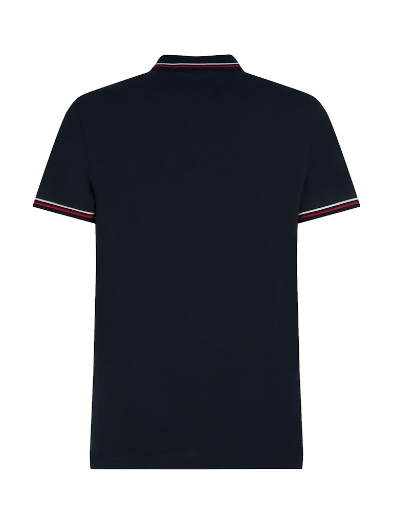 Tommy Hilfiger Pamuk Lacivert Erkek Kısa Kollu Düğmeli Polo Yaka T-Shirt - MW0MW37346DW5