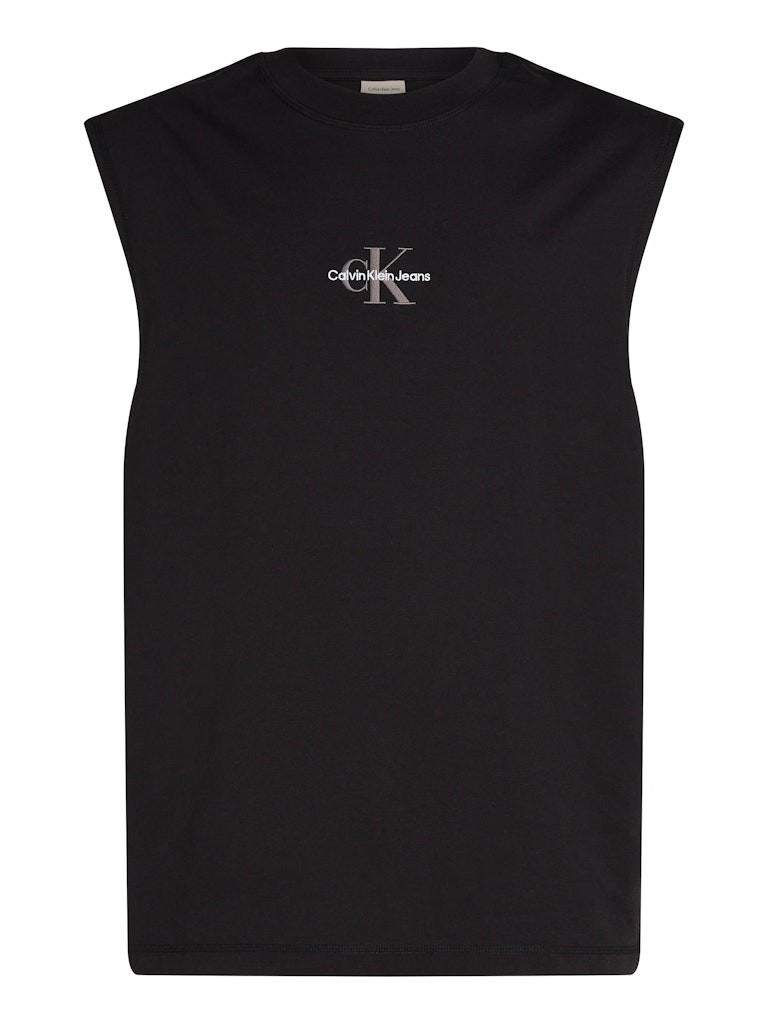 Calvin Klein Rejeneratif Pamuk Siyah Erkek Kolsuz T-shirt - J30J327493BEH