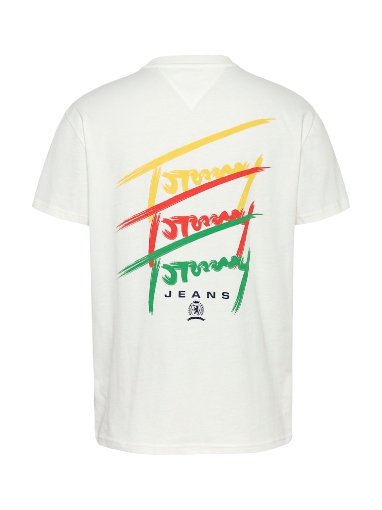 Tommy Hilfiger Rejeneratif Pamuk Beyaz Erkek Kısa Kollu T-Shirt - DM0DM20771YBL