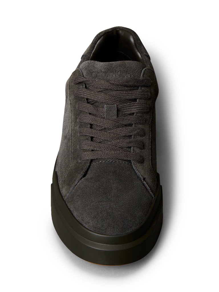Calvin Klein Kadın Gri Deri Kısa Taban Chunky Sneakers