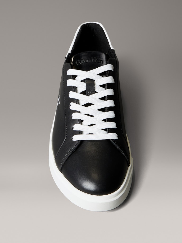 Calvin Klein Kadın Siyah Deri Kısa Taban Sneakers