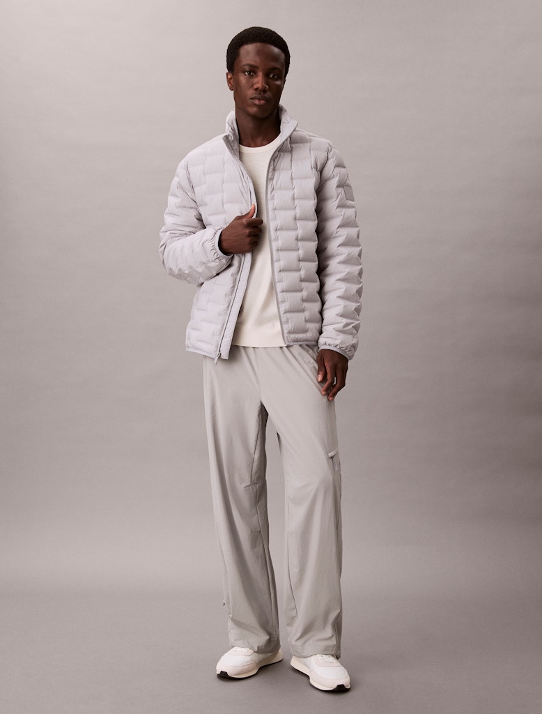 Calvin Klein Erkek Gri Puffer Mont