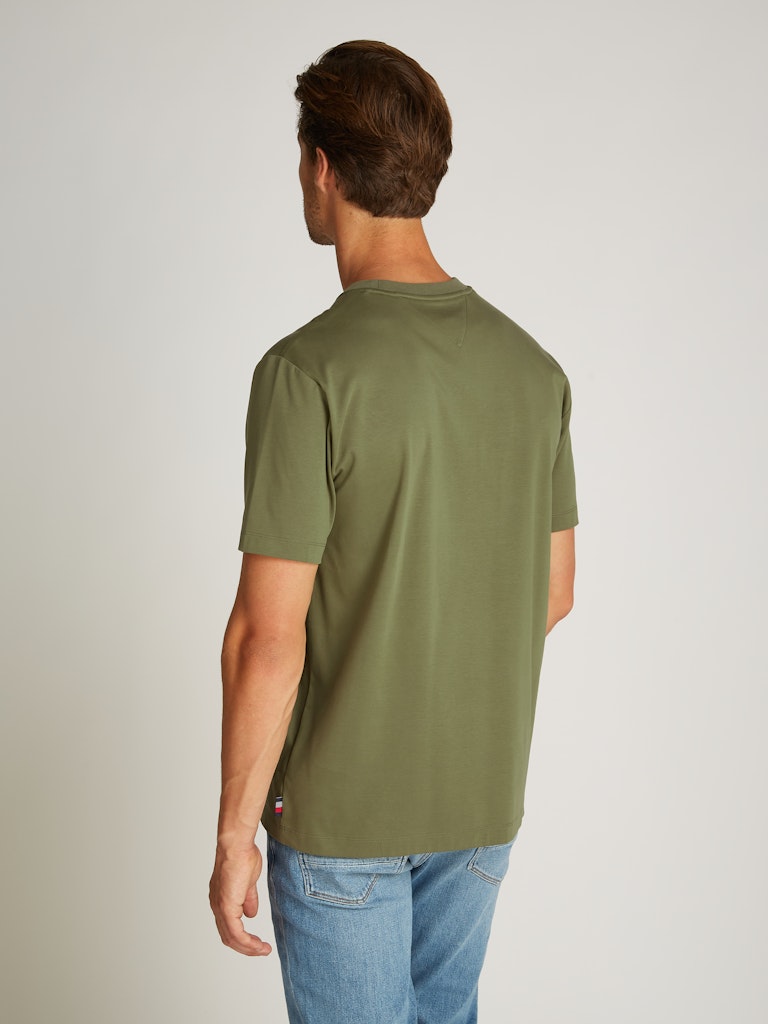 Tommy Hilfiger Erkek Marka Logolu Pamuklu Günlük Kullanım Haki T-Shirt