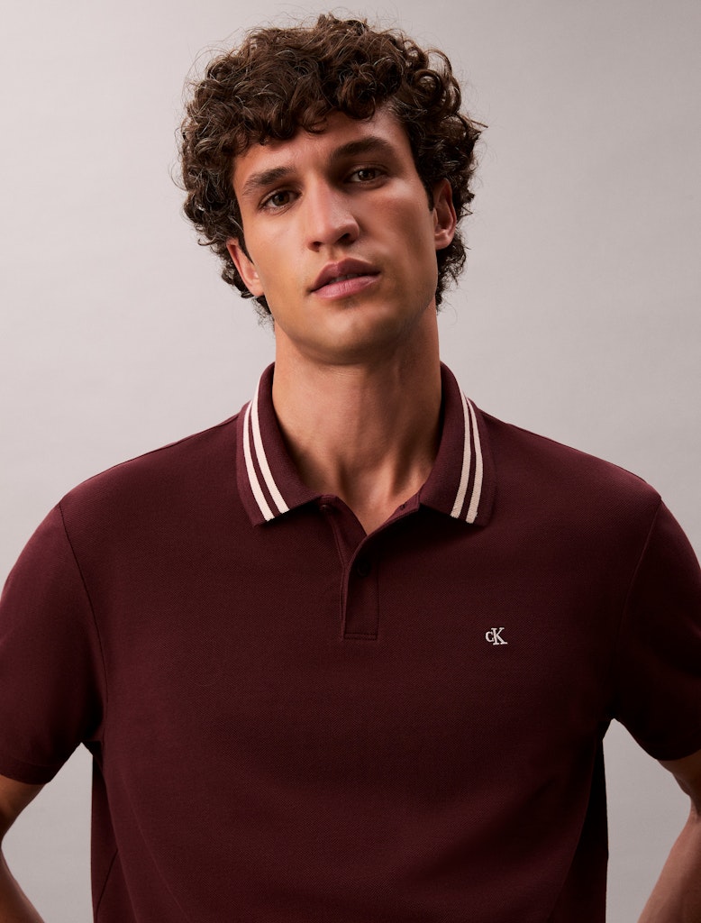 Calvin Klein Erkek Bordo Kısa Kollu Polo Yaka T-Shirt