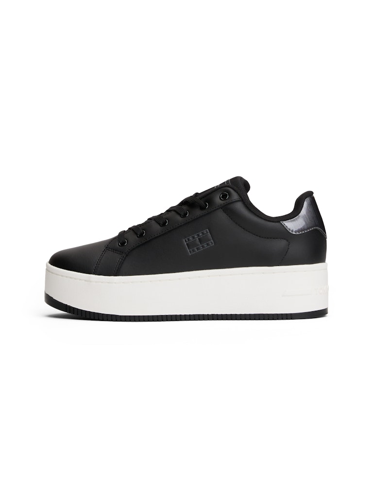 Tommy Hilfiger Kadın Siyah Kısa Taban Flatform Sneakers