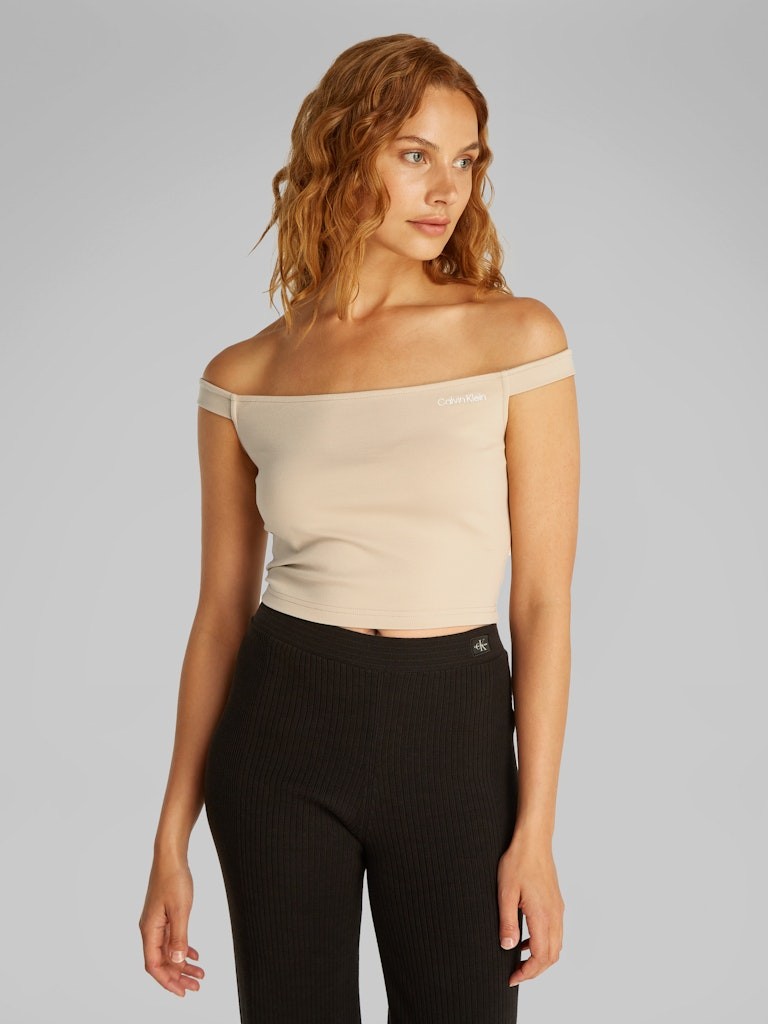 Calvin Klein Viskon Vizon Kadın Kolsuz T-shirt - J20J225542PF0