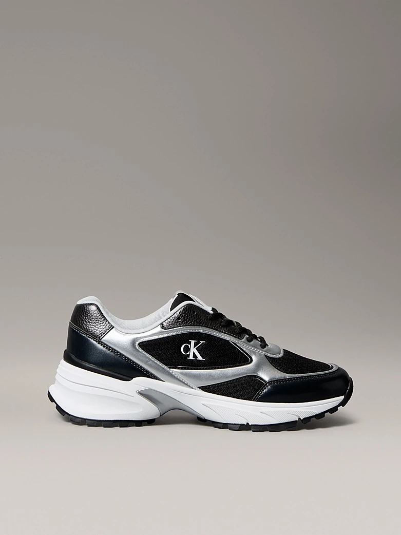 Calvin Klein Erkek Siyah Kalın Taban Runner Sneakers