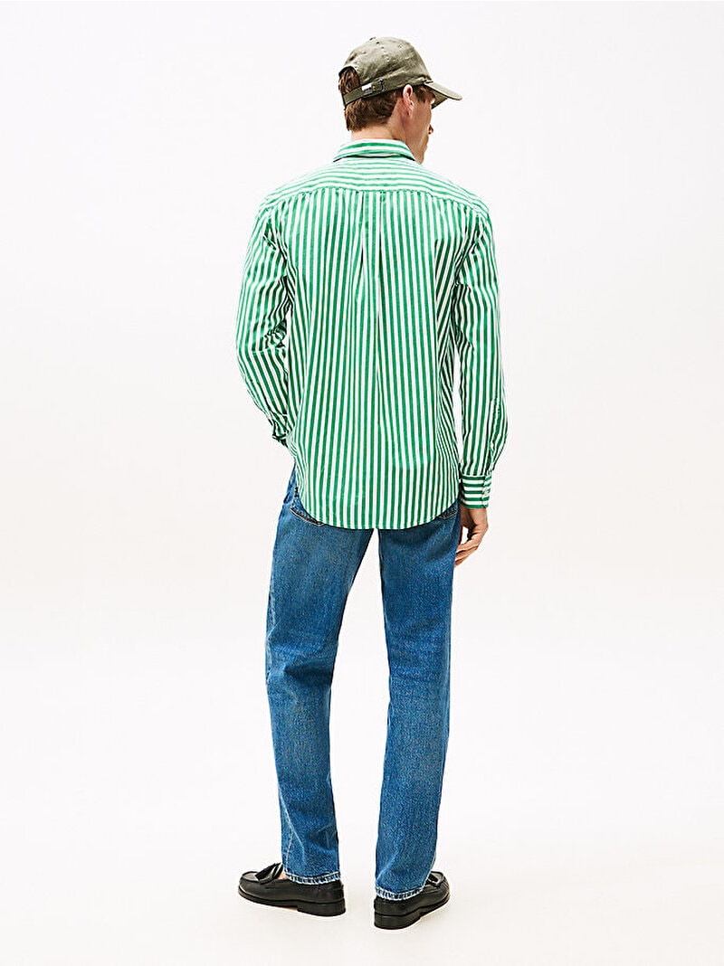 Tommy Hilfiger Erkek Flex Poplin Bold Çizgili Gömlek