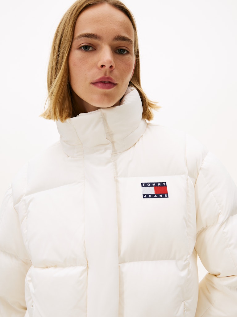Tommy Hilfiger Kadın Kaz Tüyü Puffer Ekru Mont