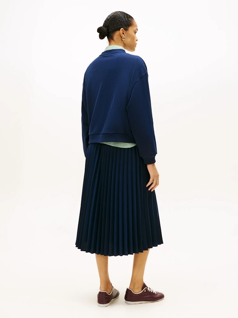 Tommy Hilfiger Kadın Lacivert Pamuk O Yaka Sweatshirt