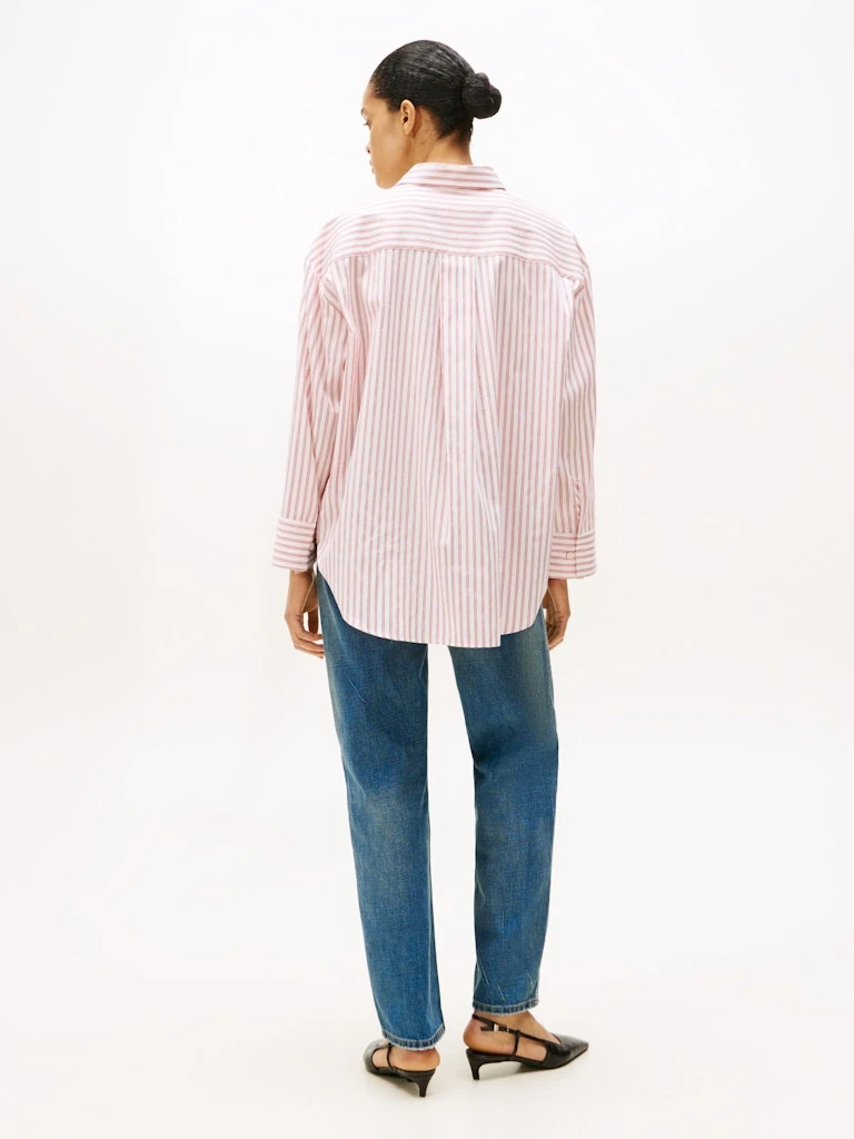 Tommy Hilfiger Kadın Pembe Uzun Kollu Gömlek