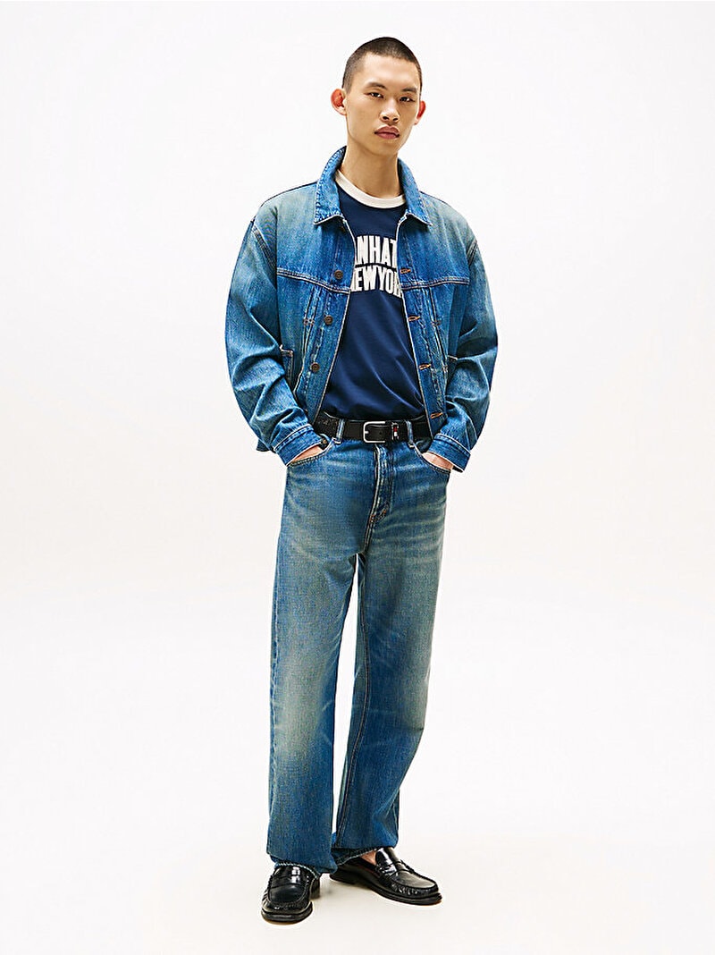 Tommy Hilfiger Erkek Denim Pleated Trucker Ceket