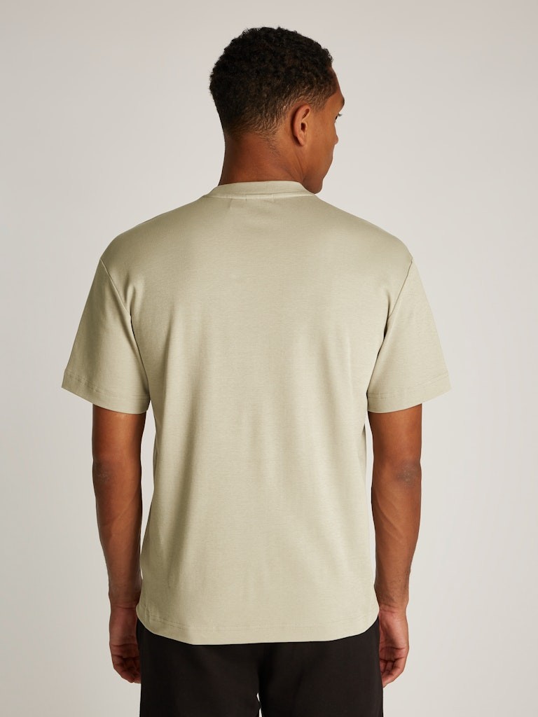 Calvin Klein Erkek Logolu Kısa Kollu Pamuklu Haki T-Shirt - K10K112487RAJ