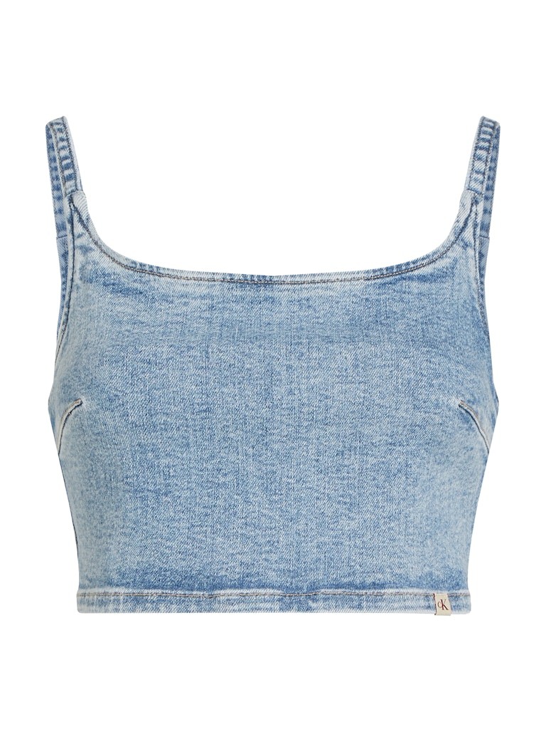 Calvin Klein Pamuk Denim Kadın Askılı T-shirt - J20J2255151AA