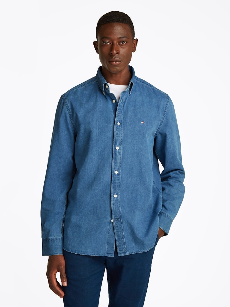 Tommy Hilfiger Denim Mavi Erkek Uzun Kollu Gömlek - MW0MW381340GZ