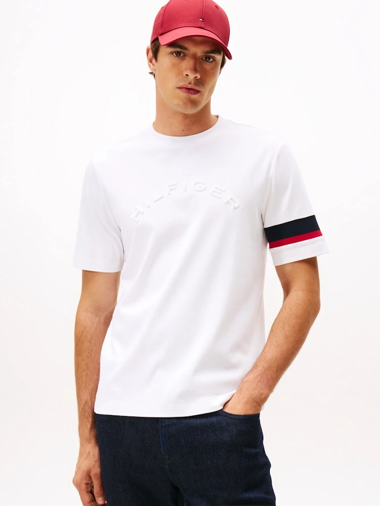 Tommy Hilfiger Erkek Beyaz  O Yaka  T-Shirt