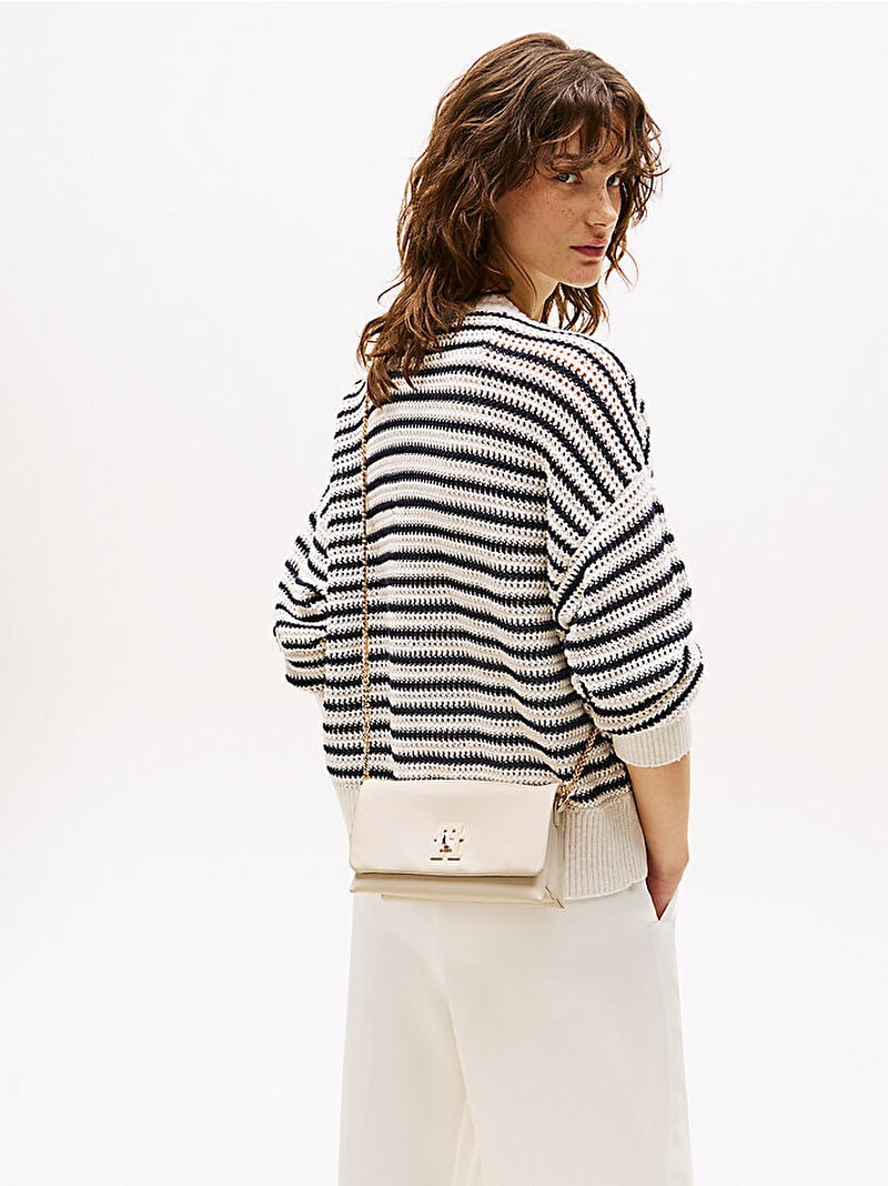 Tommy Hilfiger Kadın Modern Mini Bej Çapraz Çanta
