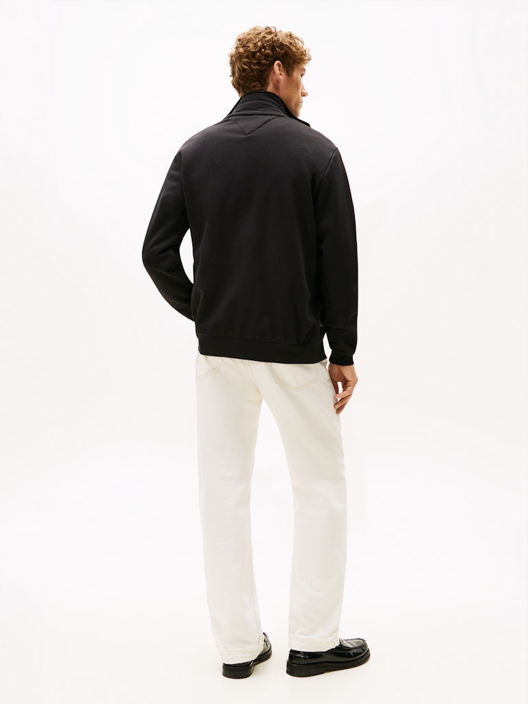 Tommy Hilfiger Erkek Tam Fermuar Siyah Sweatshirt