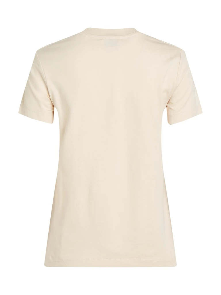 Calvin Klein Rejeneratif Pamuk Bej Kadın Kısa Kollu T-Shirt