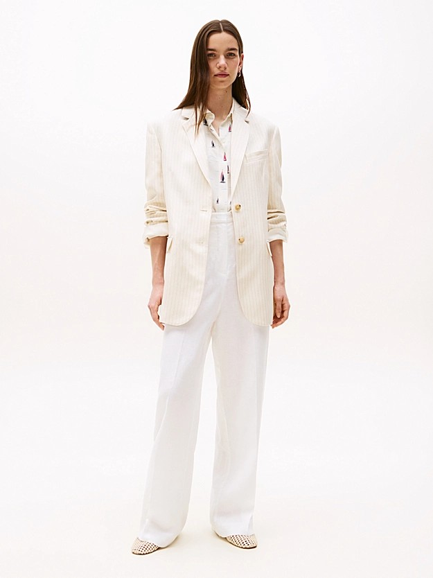 Tommy Hilfiger Viskon Bej Kadın Blazer - WW0WW4616703N