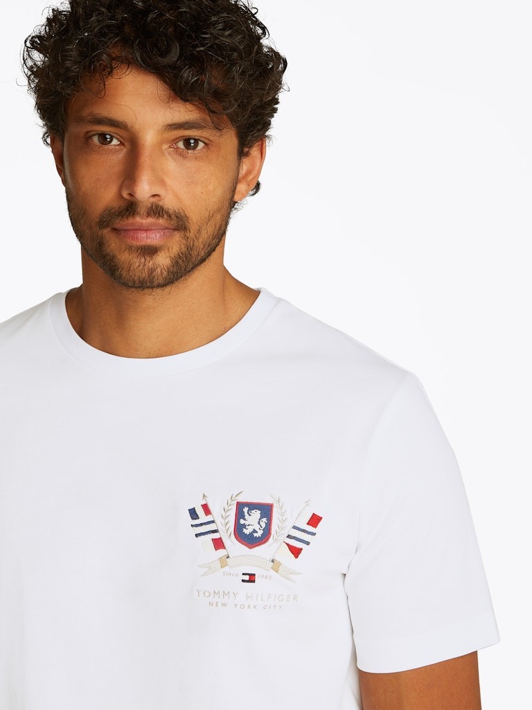 Tommy Hilfiger Pamuk Beyaz Erkek Kısa Kollu T-Shirt - MW0MW38612YBR