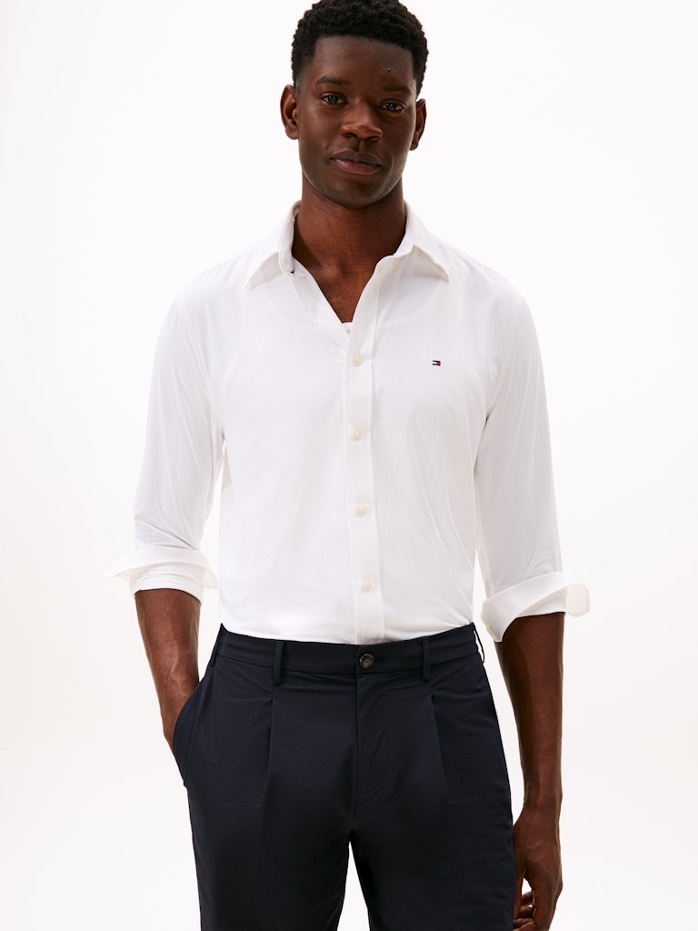 Tommy Hilfiger Erkek Normal Kesim Beyaz Gömlek