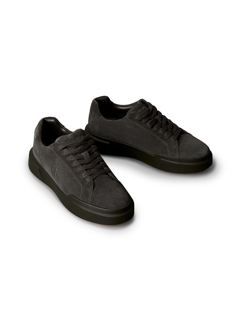 Calvin Klein Kadın Gri Deri Kısa Taban Chunky Sneakers