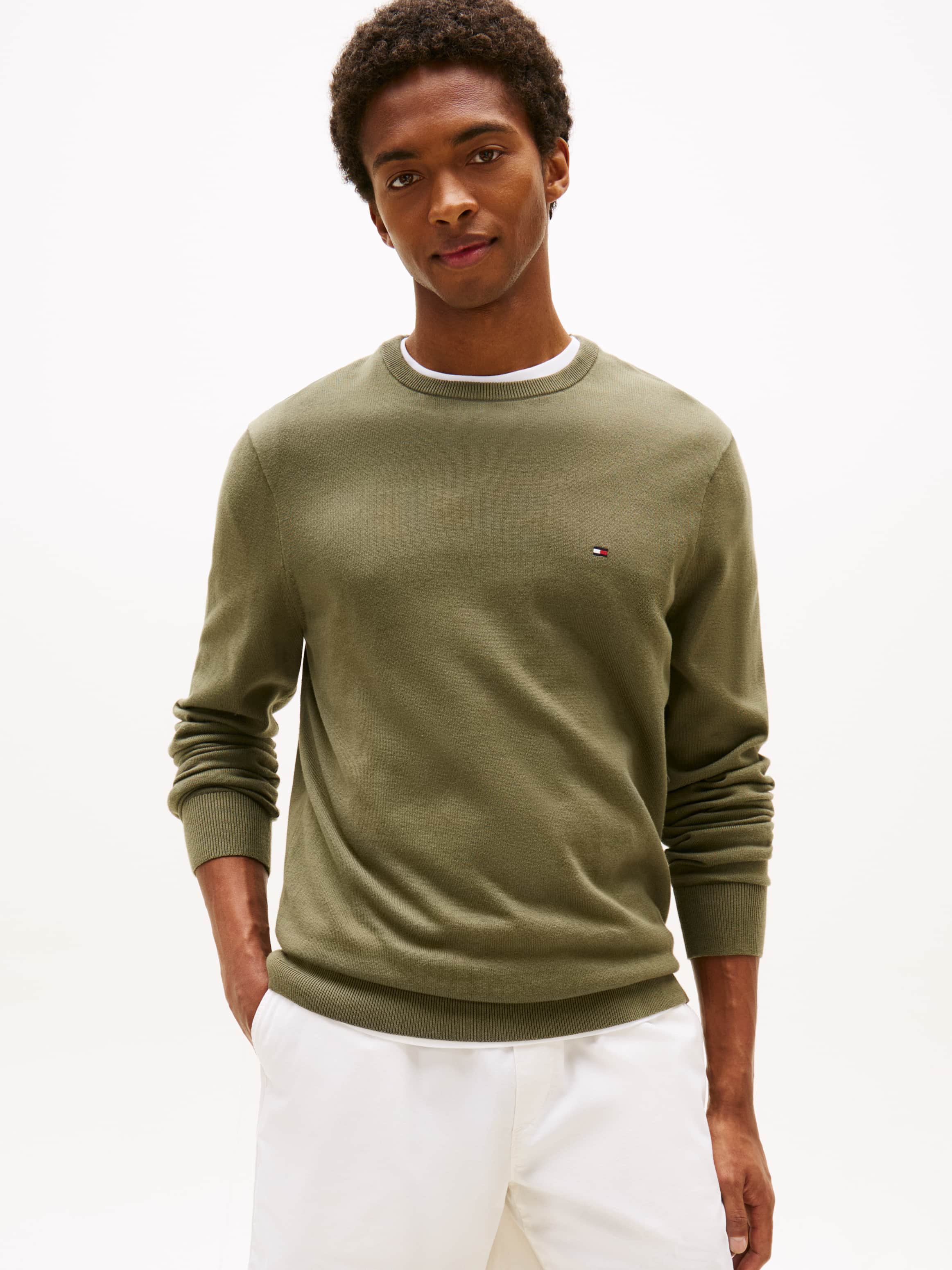 Tommy Hilfiger Erkek Yeşil Kazak
