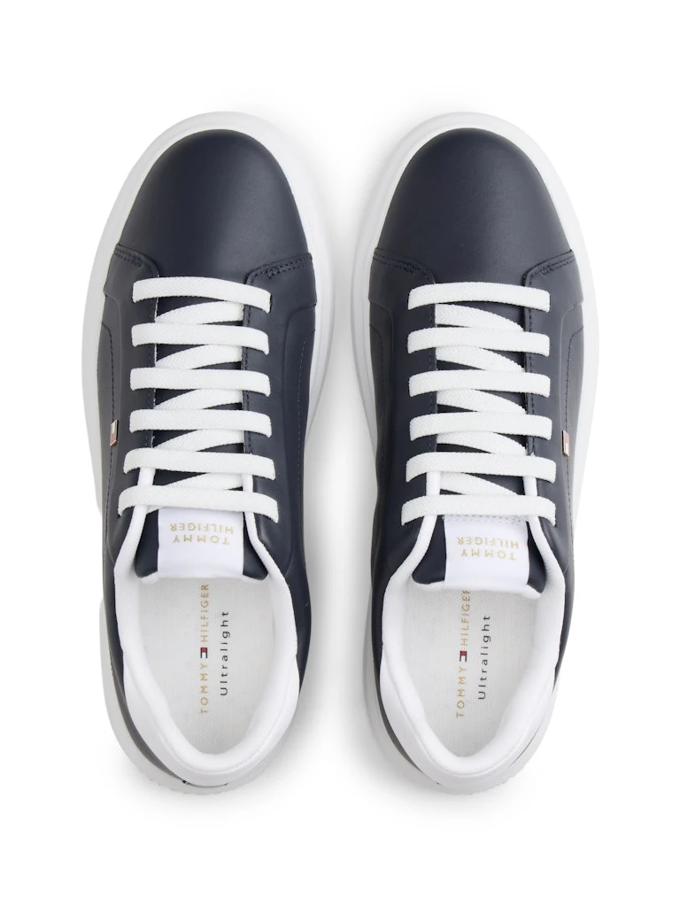 Tommy Hilfiger Kadın Lacivert Deri Kısa Taban Court Sneakers