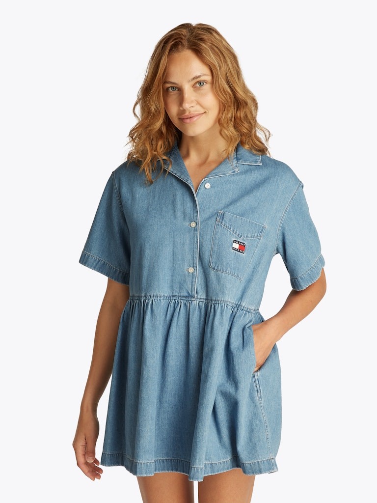 Tommy Hilfiger Denim Mavi Kadın Gömlek Elbise