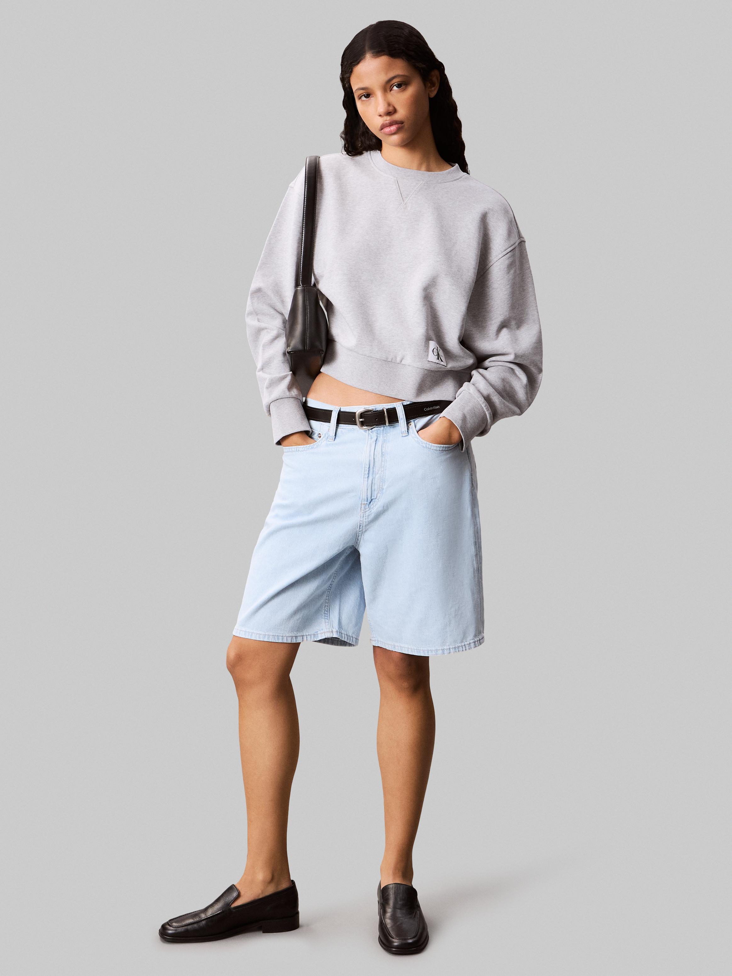 Calvin Klein Kadın Gri O Yaka Sweatshirt