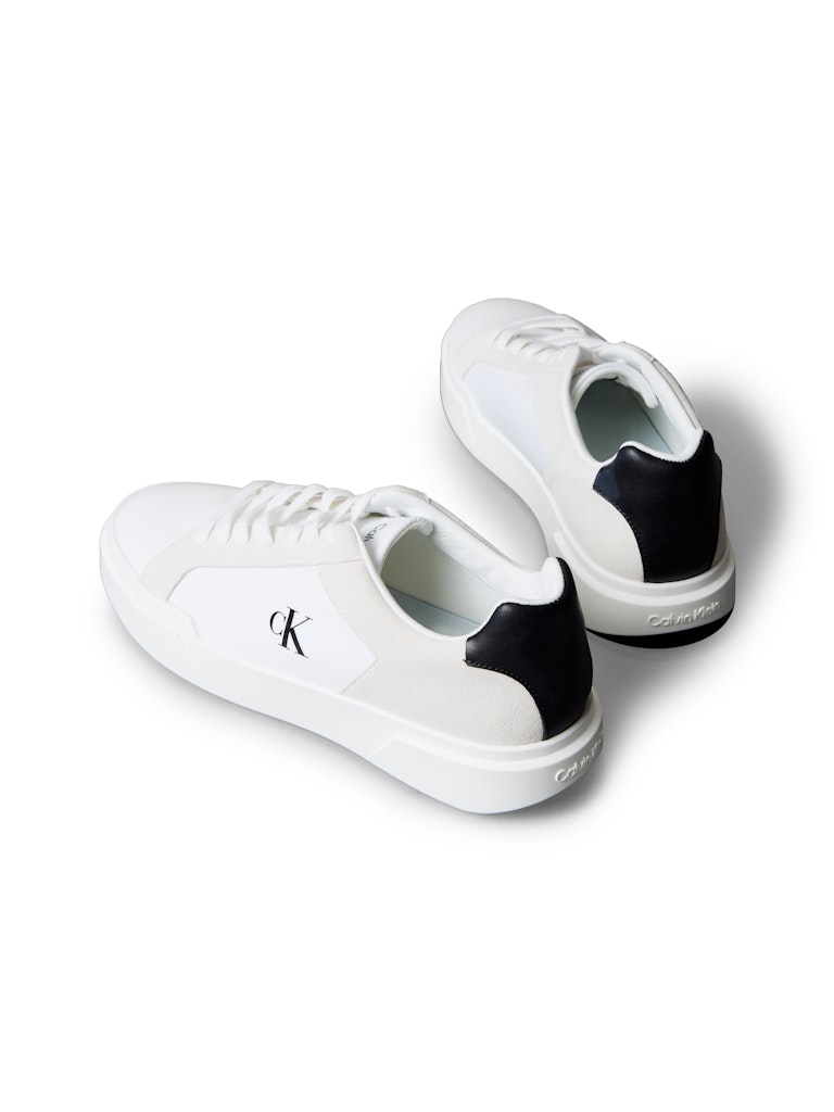 Calvin Klein Erkek Beyaz Deri Kısa Taban Chunky Sneakers