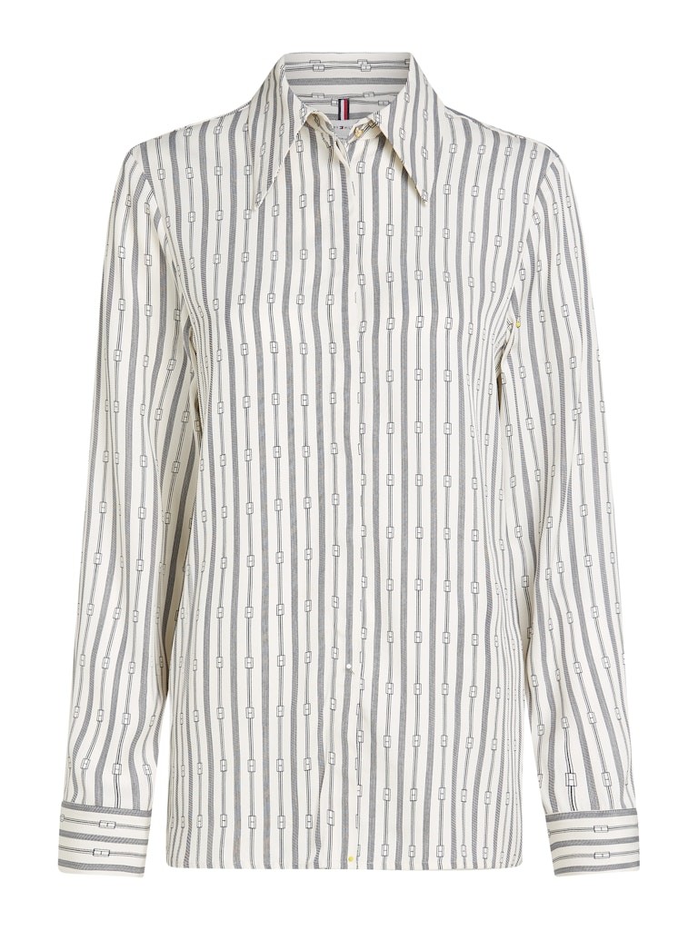 Tommy Hilfiger Pamuk Beyaz Kadın Uzun Kollu Gömlek