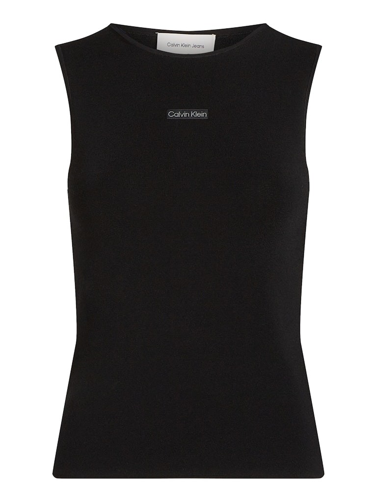 Calvin Klein Viskon Siyah Kadın Kolsuz Triko - J20J225232BEH