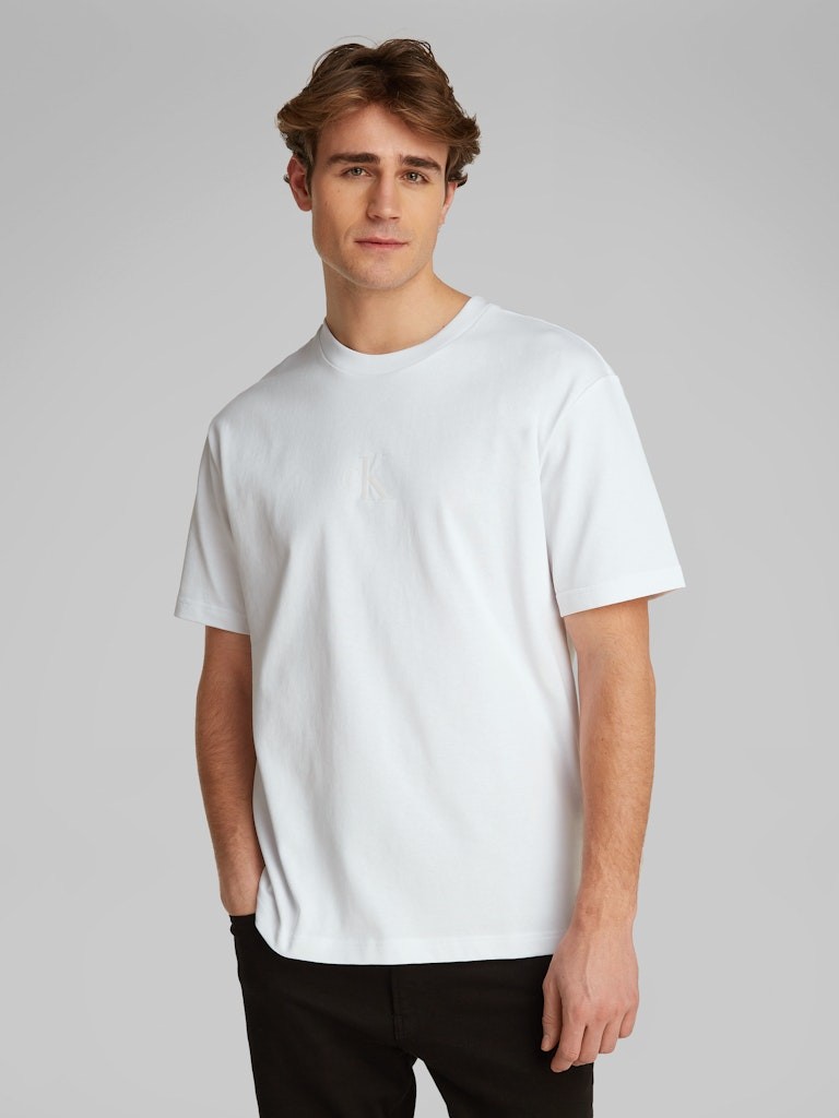 Calvin Klein Pamuk Beyaz Erkek Kısa Kollu T-Shirt - LV04RAB812YAA