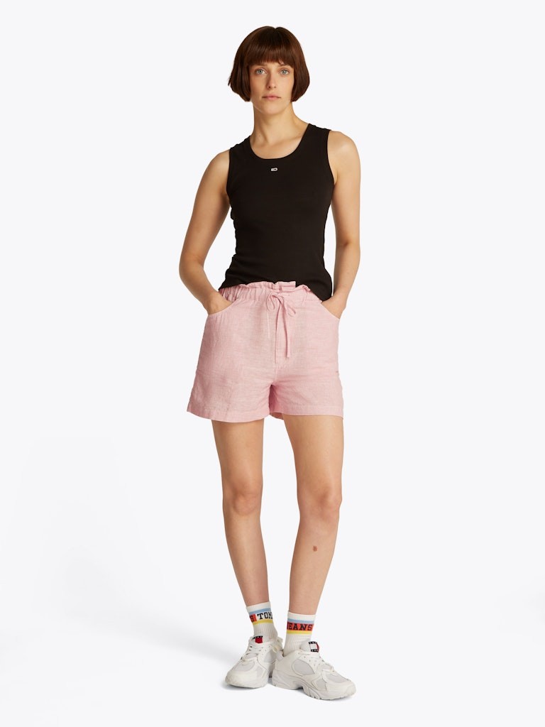 Tommy Hilfiger Keten PEMBE Kadın Yan Cep Şort - DW0DW20360TH3