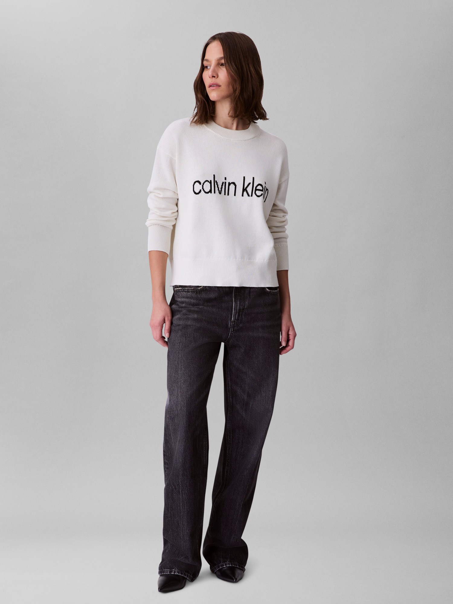 Calvin Klein Kadın Gri Düz Paça Eşofman Altı