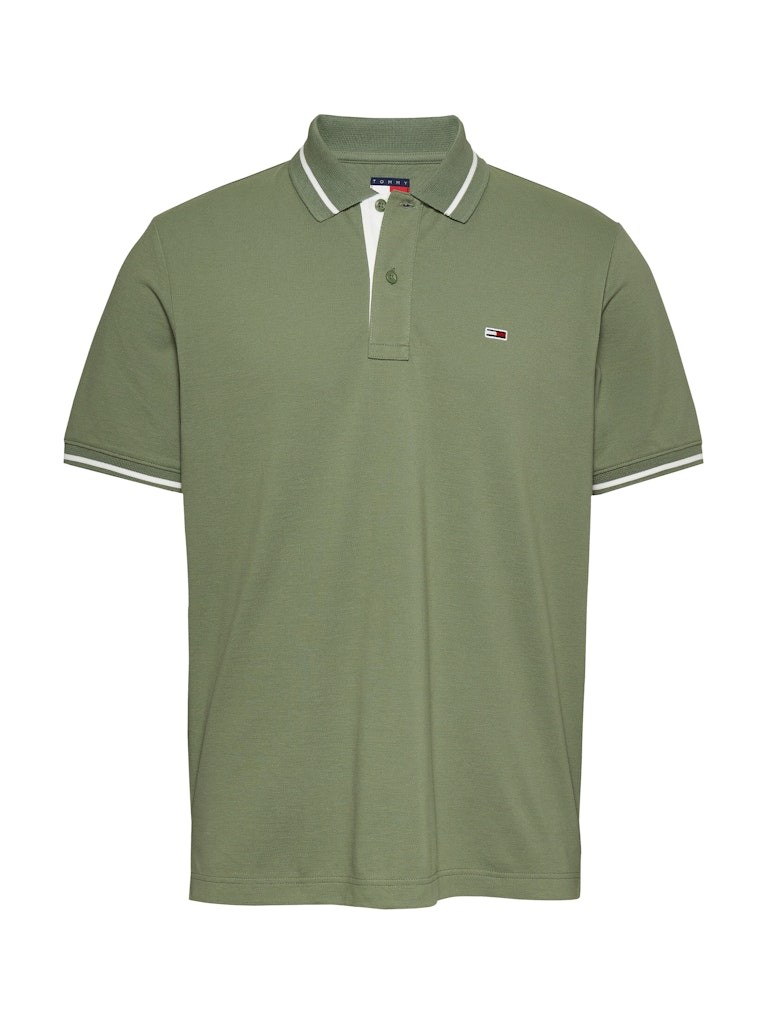 Tommy Hilfiger Rejeneratif Pamuk Yeşil Erkek Kısa Kollu Düğmeli Polo Yaka T-Shirt - DM0DM20745MR6