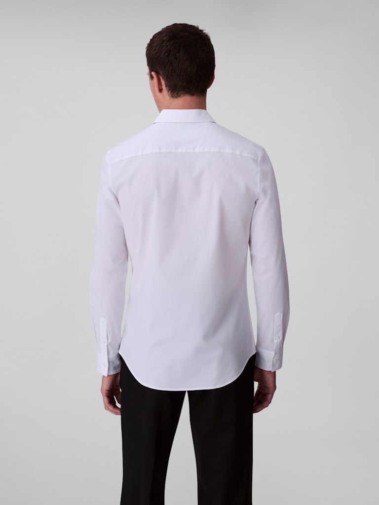 Calvin Klein Erkek Beyaz Poplin Dar Kesim Uzun Kollu Gömlek