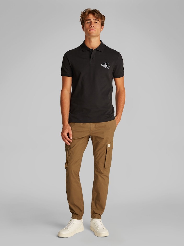Calvin Klein Pamuk Siyah Erkek Kısa Kollu Düğmeli Polo Yaka T-Shirt - J30J3256640GM