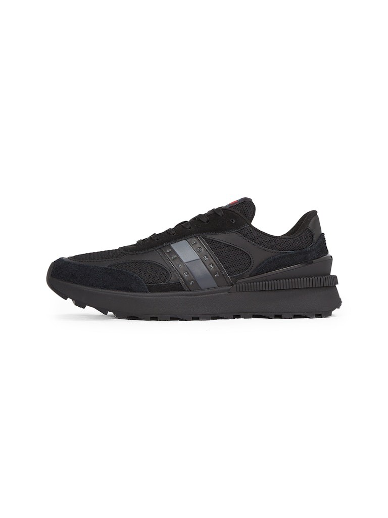 Tommy Hilfiger Süet Siyah Erkek Kısa Taban Sneakers - EM0EM01537BDS