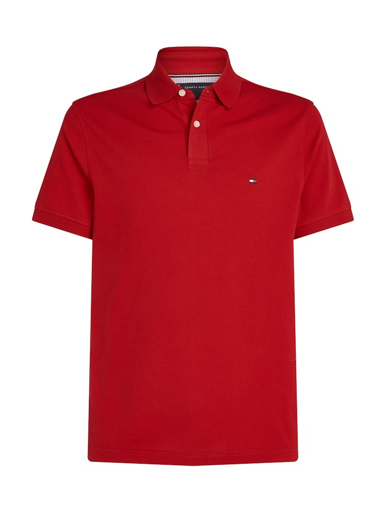 Tommy Hilfiger Organik Pamuk Kırmızı Erkek Kısa Kollu Düğmeli Polo Yaka T-Shirt - MW0MW17770XLD